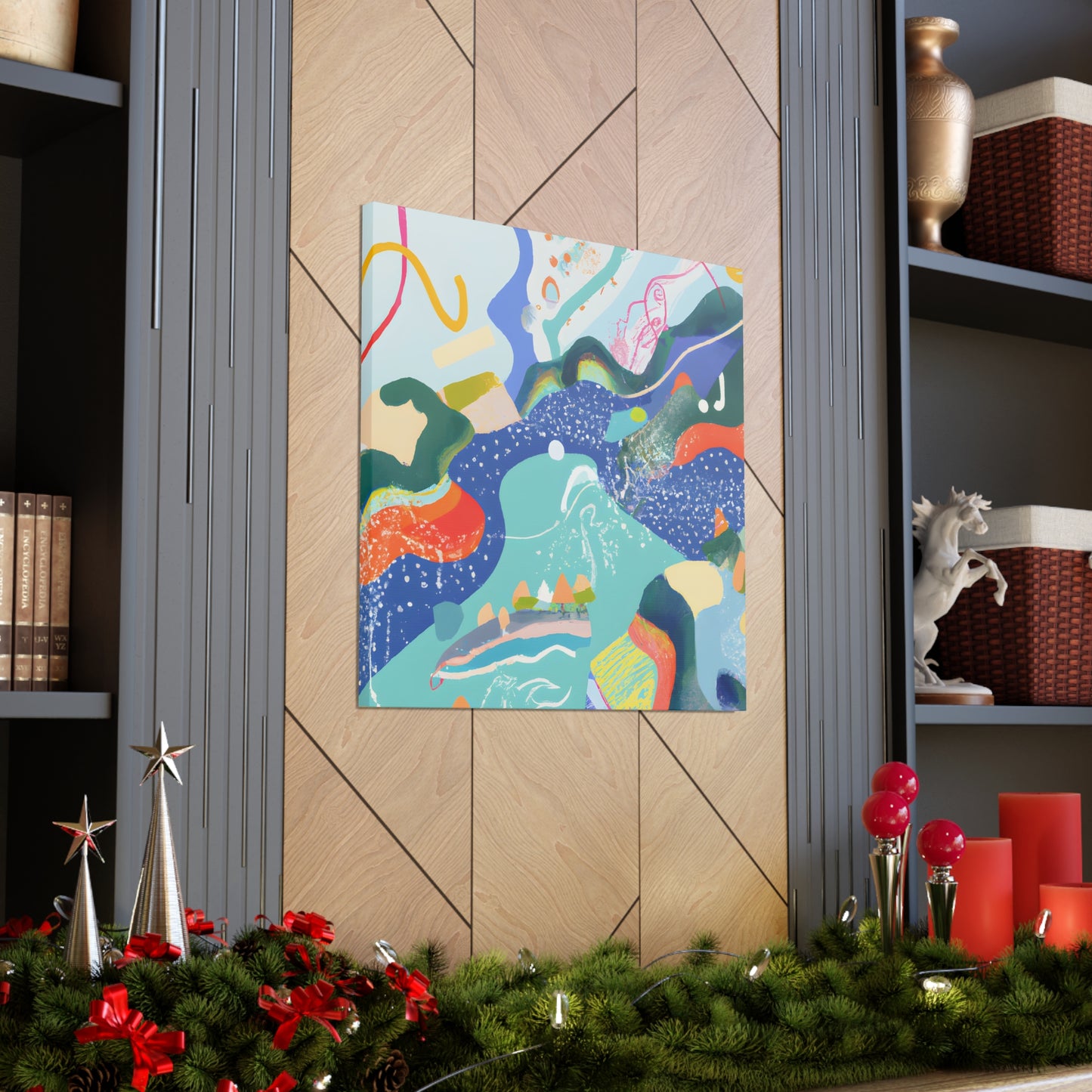 Ricky the Rainbow Rocket - Digital Art Canvas